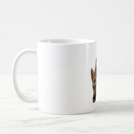 ジャーマンシェパードの追跡 コーヒーマグカップ (左)