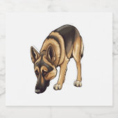 ジャーマンシェパードの追跡 スパークリングワインラベル (シングルラベル)