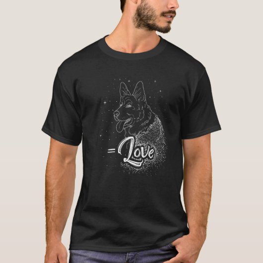 ジャーマンシェパードは愛 Tシャツ (正面)