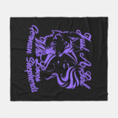 ジャーマンシェパードを愛するただの女の子 フリースブランケット (正面(横))