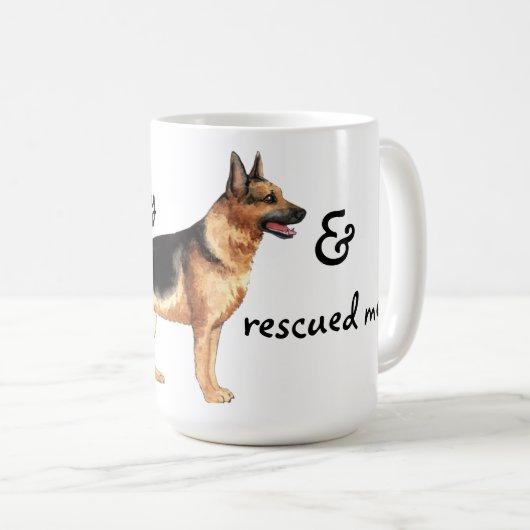 ジャーマンシェパードを救う コーヒーマグカップ (正面右)