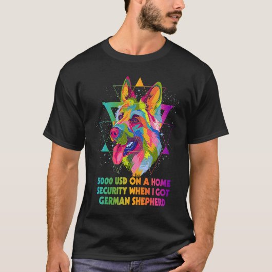 ジャーマンシェパードを飼い始めた時の家のセキュリティ Tシャツ (正面)
