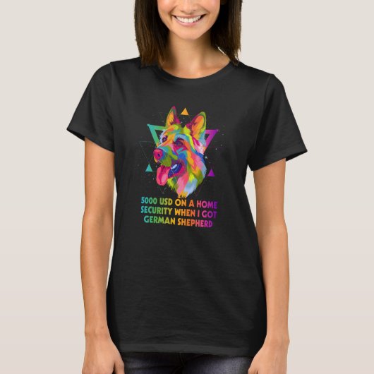 ジャーマンシェパードを飼ったらホームセキュリティ Tシャツ (正面)