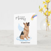 ジャーマンシェパードエンジェルドッグロス悔やみや弔慰 カード (黄色い花)