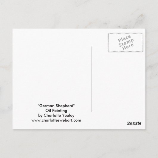ジャーマンシェパードオリジナルアートポストカード ポストカード (裏面)