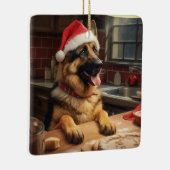 ジャーマンシェパードクリスマスクッキーフェスティバルホリデイ セラミックオーナメント (右)