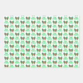 ジャーマンシェパードクリスマスドッグ&グリーンボウ3色 ラッピングペーパーシート (正面3)