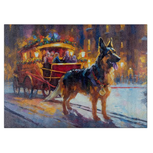 ジャーマンシェパードクリスマスフェスティバルシーズン カッティングボード (正面)