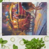 ジャーマンシェパードクリスマスフェスティバルシーズン キッチンタオル (折り畳み)