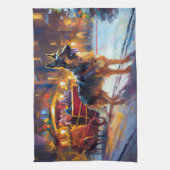 ジャーマンシェパードクリスマスフェスティバルシーズン キッチンタオル (縦)