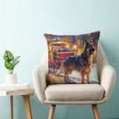 ジャーマンシェパードクリスマスフェスティバルシーズン クッション (椅子)