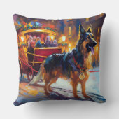 ジャーマンシェパードクリスマスフェスティバルシーズン クッション (裏面)