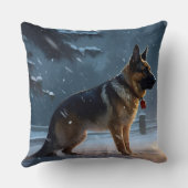 ジャーマンシェパードクリスマスフェスティバルシーズン クッション (裏面)