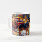 ジャーマンシェパードクリスマスフェスティバルシーズン コーヒーマグカップ (正面左)