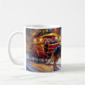 ジャーマンシェパードクリスマスフェスティバルシーズン コーヒーマグカップ (左)