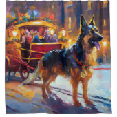 ジャーマンシェパードクリスマスフェスティバルシーズン シャワーカーテン (正面)