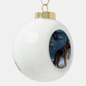 ジャーマンシェパードクリスマスフェスティバルシーズン セラミックボールオーナメント (左)
