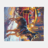 ジャーマンシェパードクリスマスフェスティバルシーズン フリースブランケット (正面(横))