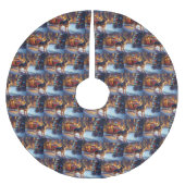 ジャーマンシェパードクリスマスフェスティバルシーズン ブラッシュドポリエステルツリースカート (正面)