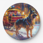 ジャーマンシェパードクリスマスフェスティバルシーズン ペーパープレート (正面)