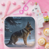 ジャーマンシェパードクリスマスフェスティバルシーズン ペーパープレート (パーティー)