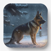 ジャーマンシェパードクリスマスフェスティバルシーズン ペーパープレート (正面)