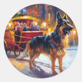 ジャーマンシェパードクリスマスフェスティバルシーズン ラウンドシール (正面)