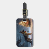 ジャーマンシェパードクリスマスフェスティバルシーズン ラゲッジタグ (正面縦)