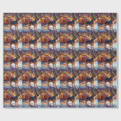 ジャーマンシェパードクリスマスフェスティバルシーズン ラッピングペーパー (フラット)