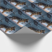 ジャーマンシェパードクリスマスフェスティバルシーズン ラッピングペーパー (角)