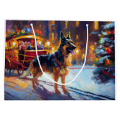 ジャーマンシェパードクリスマスフェスティバルシーズン ラージペーパーバッグ (裏面)