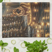 ジャーマンシェパードクリスマスフェスティバル航海 キッチンタオル (折り畳み)