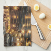 ジャーマンシェパードクリスマスフェスティバル航海 キッチンタオル (四つ折り)