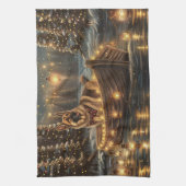 ジャーマンシェパードクリスマスフェスティバル航海 キッチンタオル (縦)