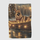 ジャーマンシェパードクリスマスフェスティバル航海 ゴルフタオル (正面)