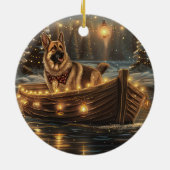 ジャーマンシェパードクリスマスフェスティバル航海 セラミックオーナメント (裏面)