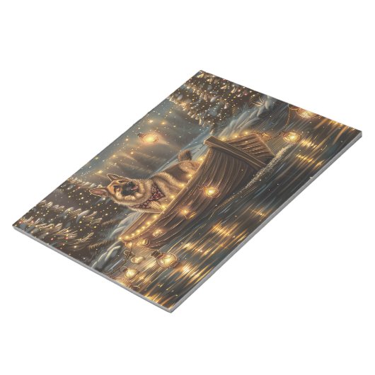 ジャーマンシェパードクリスマスフェスティバル航海 ノートパッド (アングル)