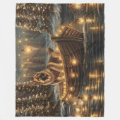 ジャーマンシェパードクリスマスフェスティバル航海 フリースブランケット (正面)