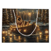 ジャーマンシェパードクリスマスフェスティバル航海 ラージペーパーバッグ (裏面)