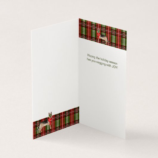 ジャーマンシェパードクリスマスレッドグリーンホリデープレイド (内部)