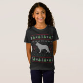 ジャーマンシェパードクリスマス醜いセーターおもしろい犬L Tシャツ (正面フル)