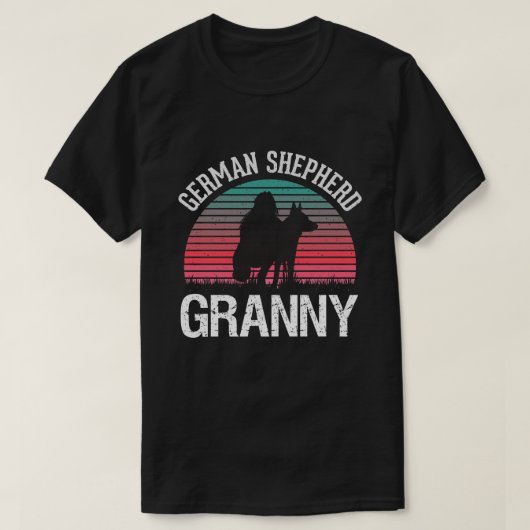 ジャーマンシェパードグラニーヴィンテージドッグ Tシャツ (デザイン正面)