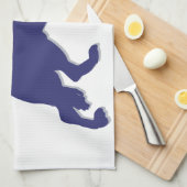 ジャーマンシェパードシルエット キッチンタオル (四つ折り)