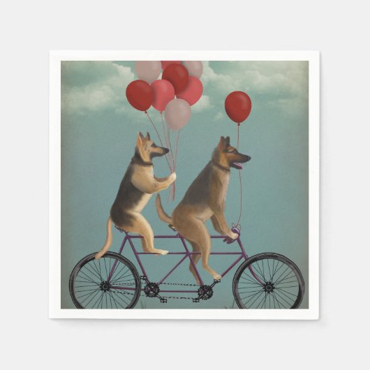 ジャーマンシェパードタンデム スタンダードカクテルナプキン (正面)