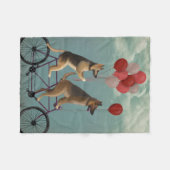 ジャーマンシェパードタンデム フリースブランケット (正面(横))