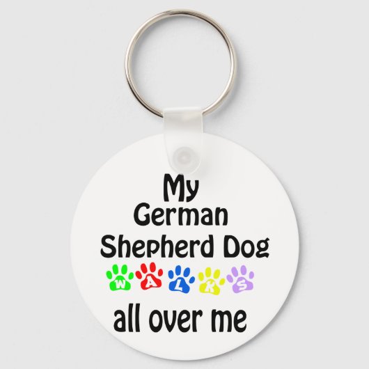 ジャーマンシェパードドッグウォークスデザイン キーホルダー (正面)