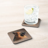 ジャーマンシェパードドッグウォーターカラーアートポートレート コースター (右側)