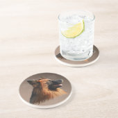 ジャーマンシェパードドッグウォーターカラーアートポートレート コースター (側面)