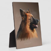 ジャーマンシェパードドッグウォーターカラーアートポートレート フォトプラーク (側面)