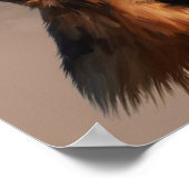 ジャーマンシェパードドッグウォーターカラーアートポートレート ポスター (角)